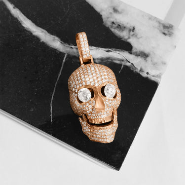 Rose Diamond Skull in 14k Yellow Gold 4.2 Ctw